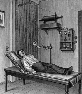 X-ray being taken of a patient's thorax