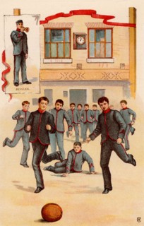 Game of football at Boy's Home, Stepney, London