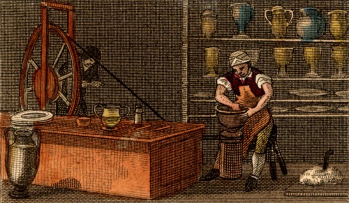 Potter at work at the Wedgwood factory