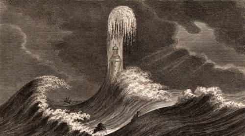 The fourth Eddystone lighthouse in heavy seas