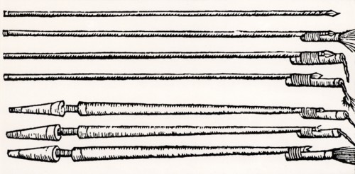 Pikes and lances fitted with small fire tubes
