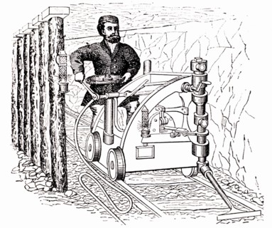 Coal cutting machine on rails