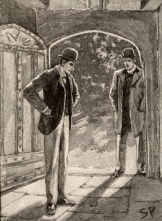 The Adventure of the Musgrave Ritual'. Holmes, left, and Watson arriving at the spot that answering