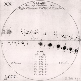 Observations of sunspots, May 1644