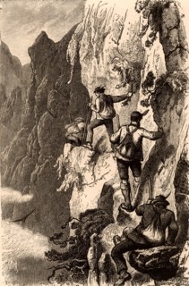 Members of the Alpine Club climbing in Switzerland