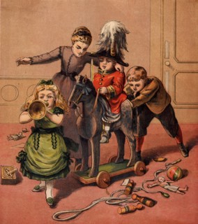 Children playing with toys - Soldier's uniform