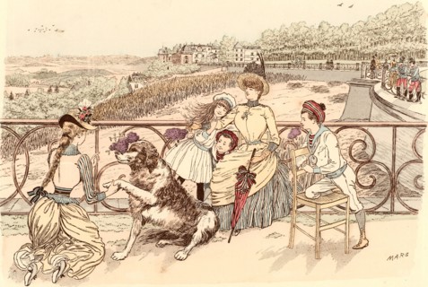 Mother and her children and the family's pet