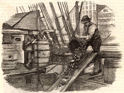 Coaling a boat