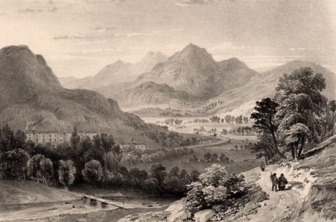 L'auberge de Capel Curig, vue depuis le mont Moel Siabod
