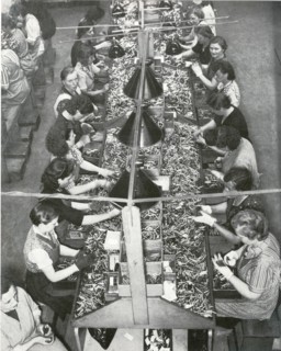 German women working in a war production unit in Germany circa 1942