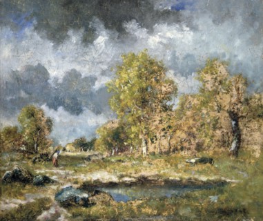 The Pool': oil on panel