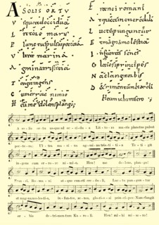 Musical Notation: Lament written on the death of Charlemagne in 814