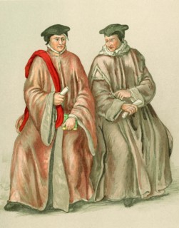 Judges in their robes during the time of Elizabeth I