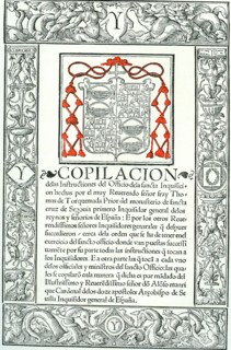 Title page of "Compilacion de las Instructiones del Officio de la Sancta Inquisition"