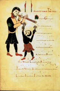 Jongleur and an acrobat or juggler
