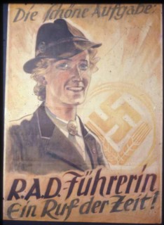 Poster from the 1930's encouraging women to sign up for the labour service