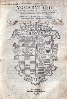 Title page of "Vocabulary in Castilian and Mexican Language"