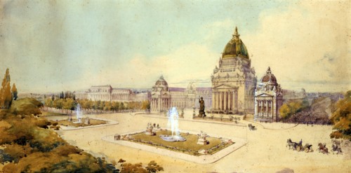 Dessin du Grand Palais pour l'exposition de Paris