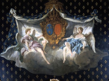 Allégorie des armoiries de France et de Navarre