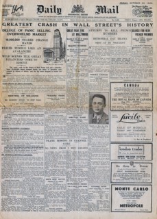 Première page de l'édition continentale du "Daily Mail"