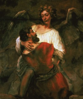 Rembrandt, Jacob Fighting the Angel