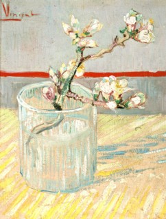 Van Gogh, Branche d'amandier en fleurs dans un verre