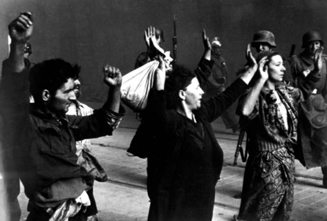 Jewish prisoners captured taken during the destruction of the Warsaw Ghetto
