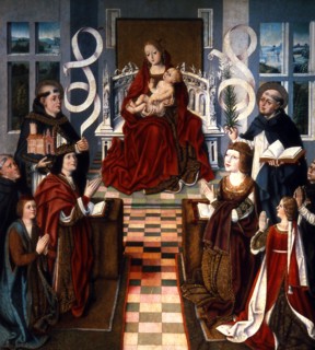 Virgen de los Reyes Católicos 15th Century anonymous painting showing Queen Elizabeth