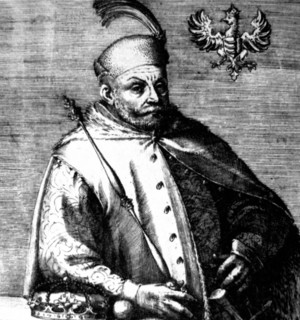 Stefan Batory king of Poland on anonymous plate before 1586 born 1533, died 1586