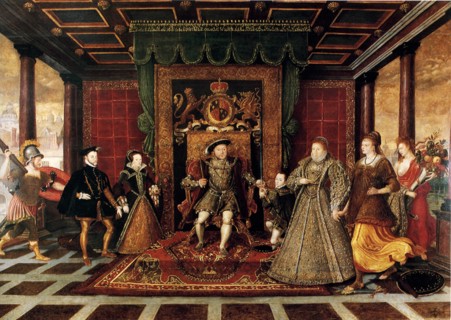 De Here, The Family of Henry VIII, An Allegory of Tudor Succession c1572
