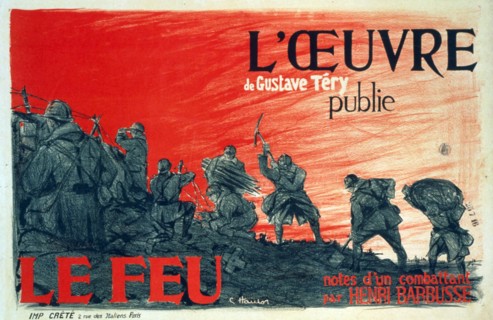 Le Feu',  1916, novel by Henri Barbusse, published by 'L'Oeuvre', Gustave Tery's socialist
