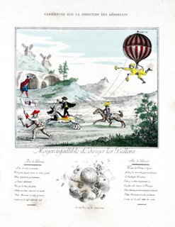 Caricature française sur les aéronautes