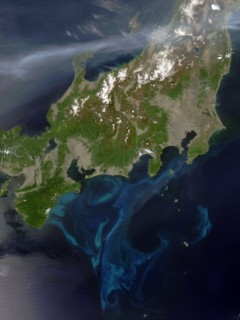 Vue satellite d'Honshu - Japon