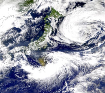 Satellite image of the Pacific Ocean