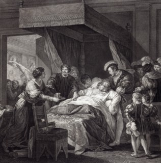 Leonardo on his death bed