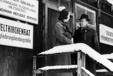 Camp de réfugiés en Hongrie après la Seconde Guerre mondiale