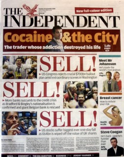 Première page de "The Independent"