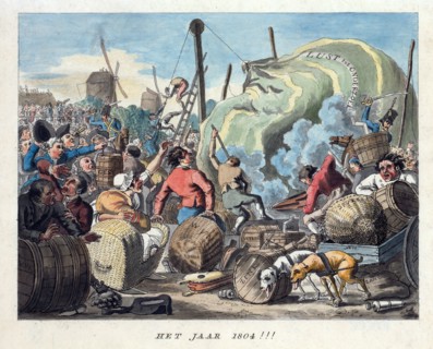 Caricature hollandaise introduisant la montgolfière de 1804