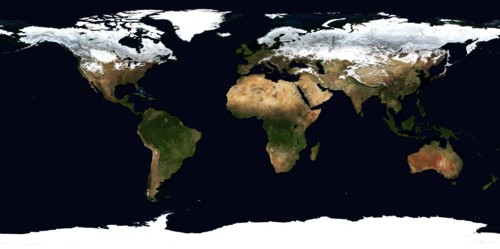 World Flat projection map