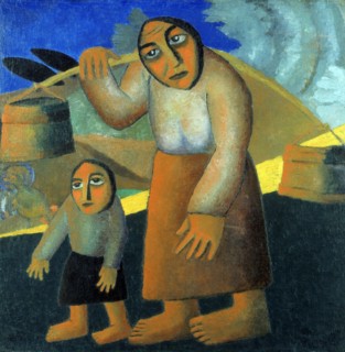 Malevich, Peasant Woman with Buckets and Child