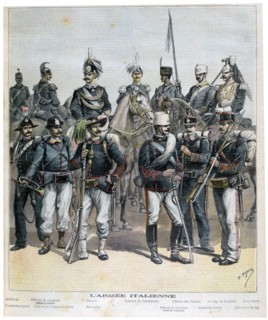 The ranks of the Italian army from General to Infantryman