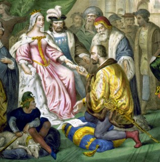 Christopher Columbus before Queen Isabella of Spain