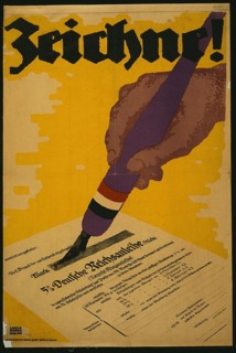 Poster shows a hand holding a pen