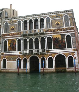 Facade of a sixteenth century Pallazio on the Grand Canal in Venice