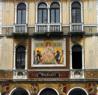 Pallazio along the frontage of the Grand Canal in Venice