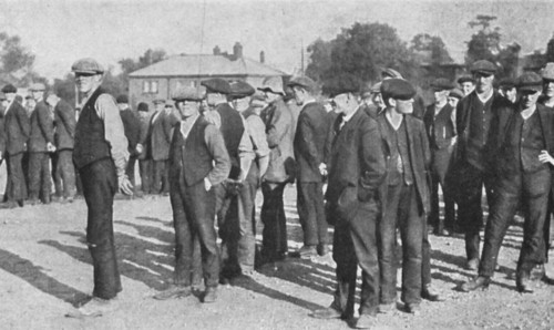 First World War British volunteers on a training course, circa 1914