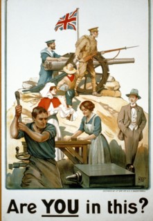 First World War British recruitment poster, designed by Robert Baden Powell