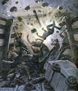 Explosion of fire-damp in coal mine at Anderlues