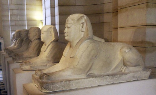Six sphinxes that lined the alley