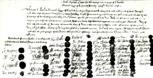 Death warrant of King Charles I of England